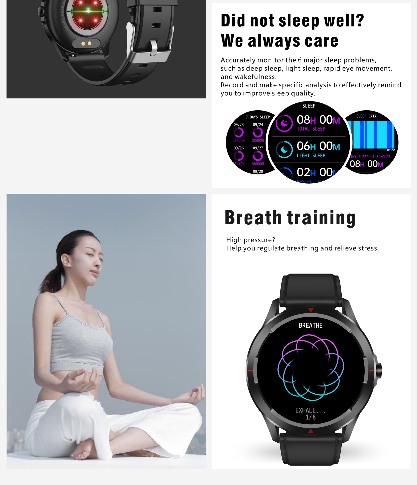 Bakeey-Q29-360360-Pixels-AMOLED-Display-Heart-Rate-Blood-Oxygen-Monitor-Breath-Training-Multi-Dials--1918216-8