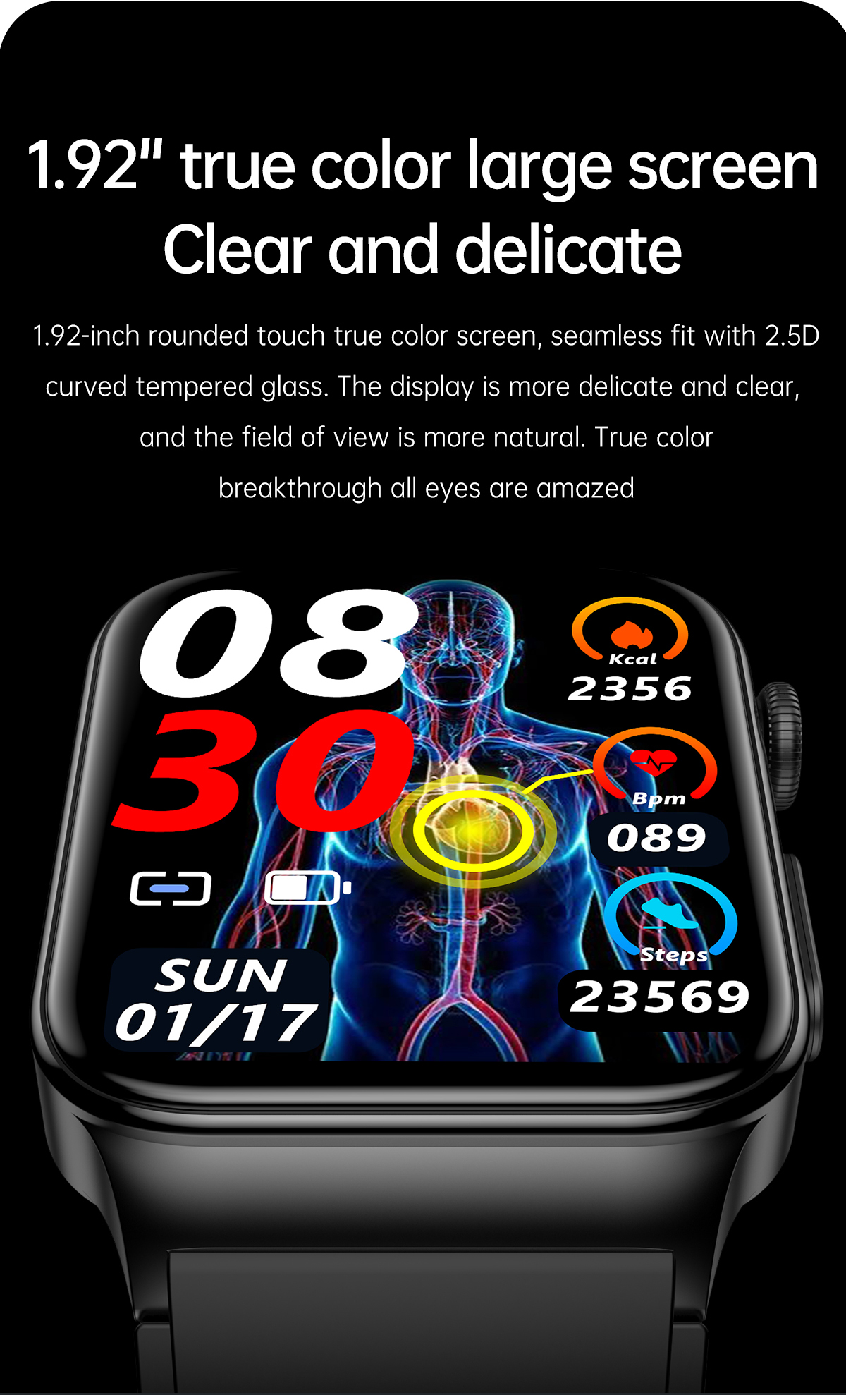 E500-183-inch-HD-Screen-ECG-Monitor-Heart-Rate-Blood-Pressure-SpO2-Monitor-Fitness-Tracker-280mAh-Ba-1975552-3
