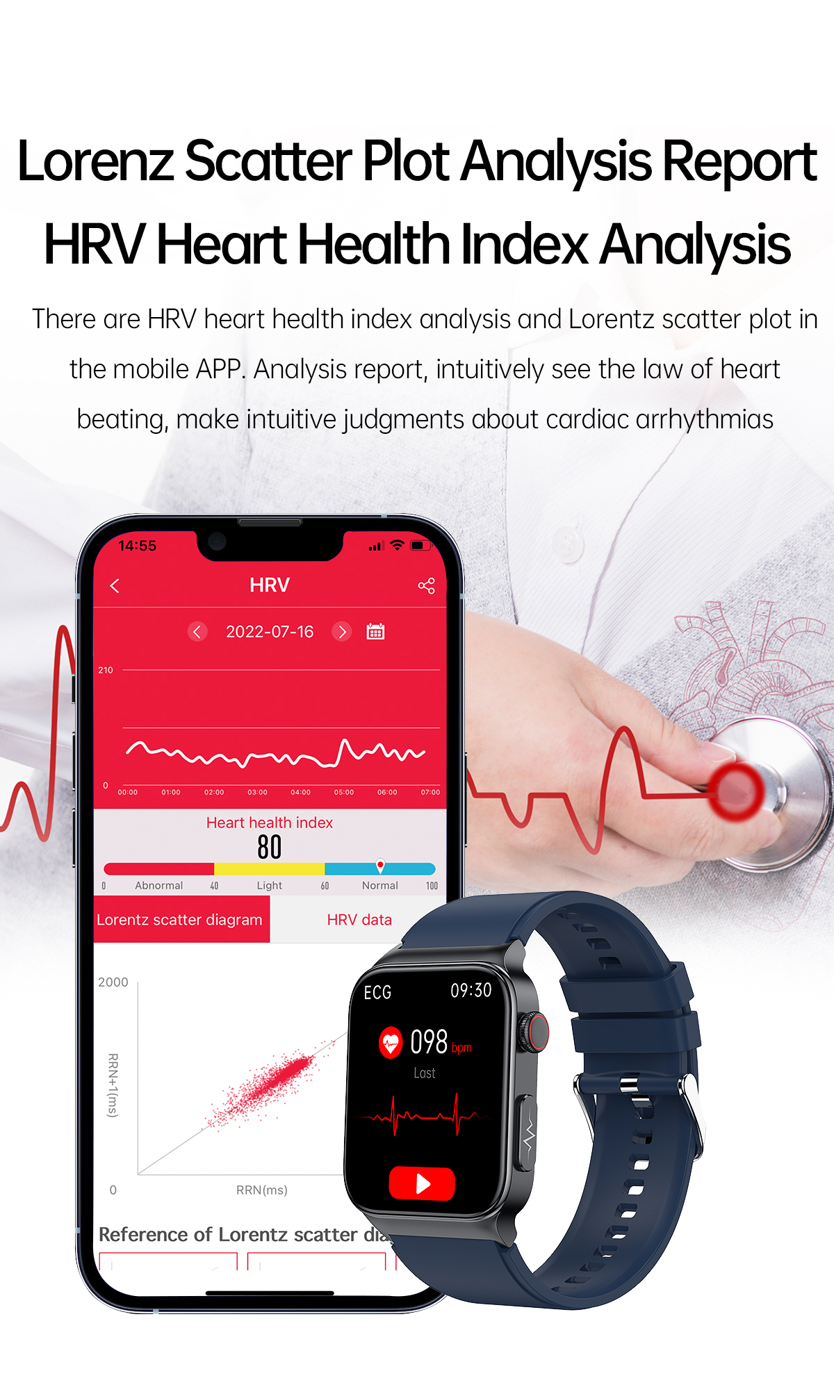 E500-183-inch-HD-Screen-ECG-Monitor-Heart-Rate-Blood-Pressure-SpO2-Monitor-Fitness-Tracker-280mAh-Ba-1975552-10