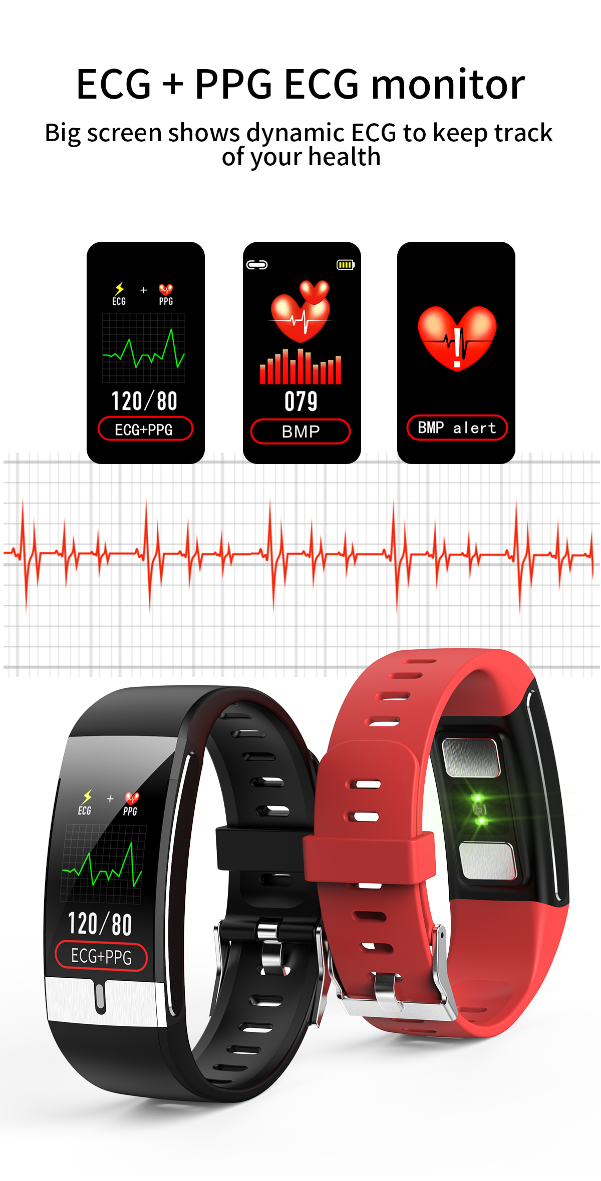 SPO2-MonitorBakeey-E66-Thermometer-ECGPPG-Heart-Rate-Blood-Pressure-Oxygen-Monitor-IP68-Waterproof-U-1659243-7