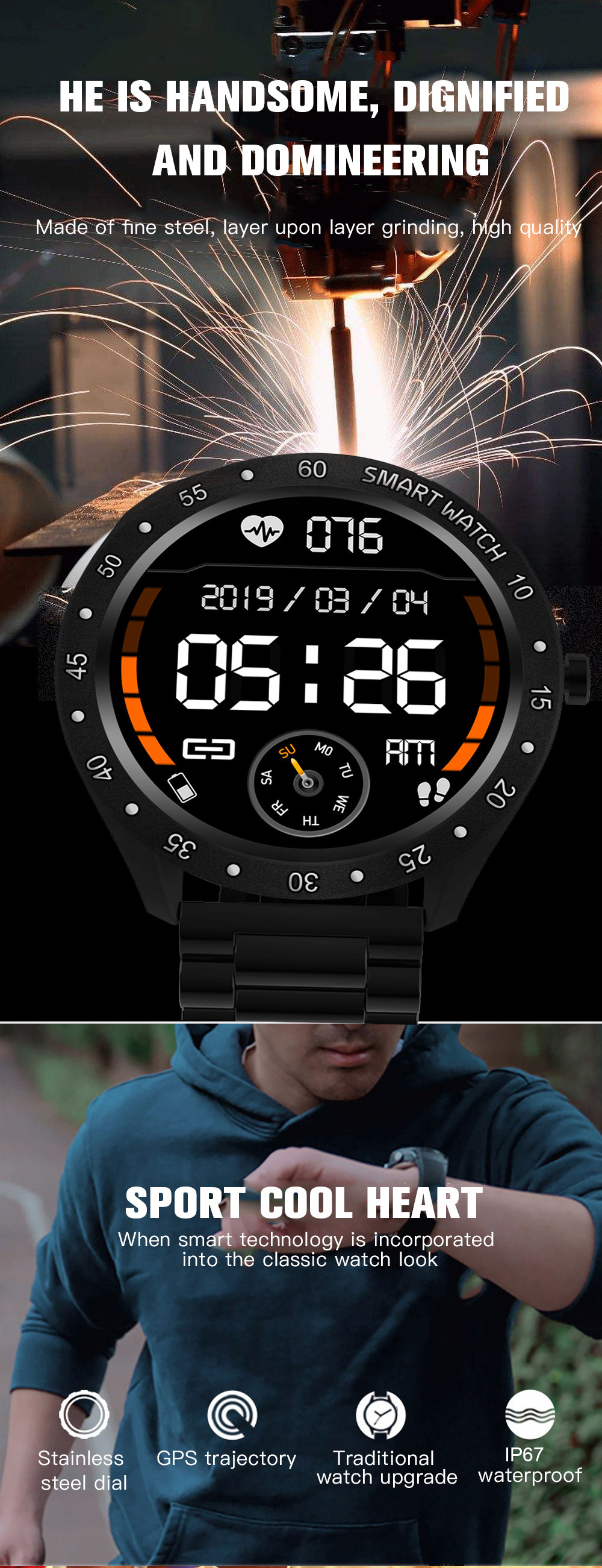 XANESreg-F13-13in-Full-round-Touch-Screen-GPS-Smart-Watch-Adjustable-Brightness-Fitness-Sports-Brace-1640855-2