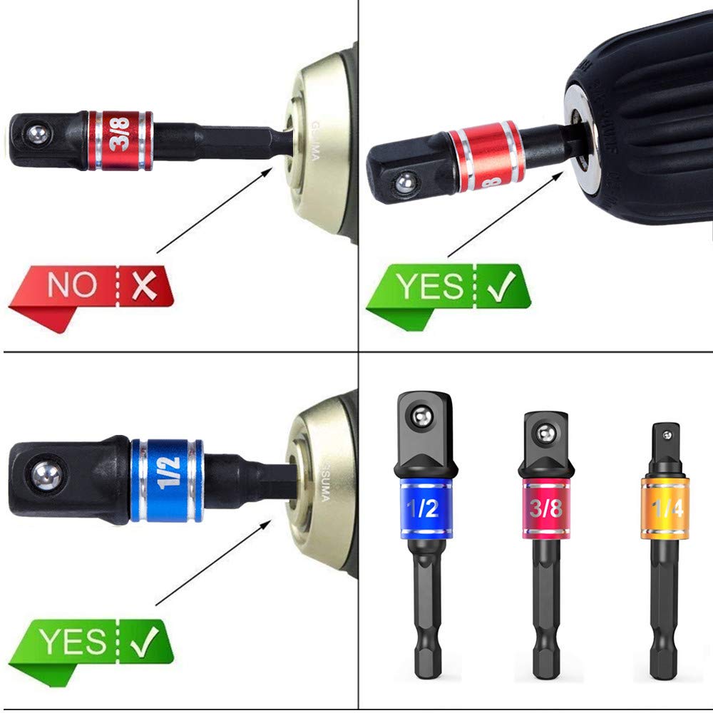 Impact-Grade-Power-Hand-Tools-Driver-Sockets-Adapter-Extension-Set-3Pcs-Hex-Shank-Drill-Nut-Driver-B-1902511-5