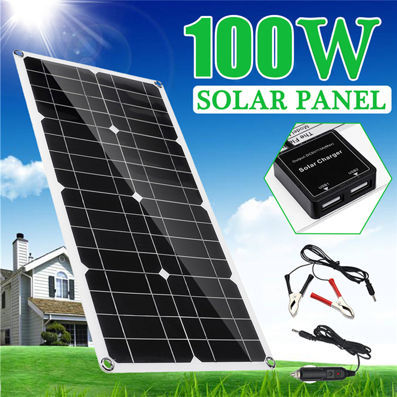 100W-18V-Dual-USB-Solar-Panel-Battery-Solar-Cell-Module-Car-Outdoor-Charger-Solar-Power-Panel-1Pcs-1595901-1