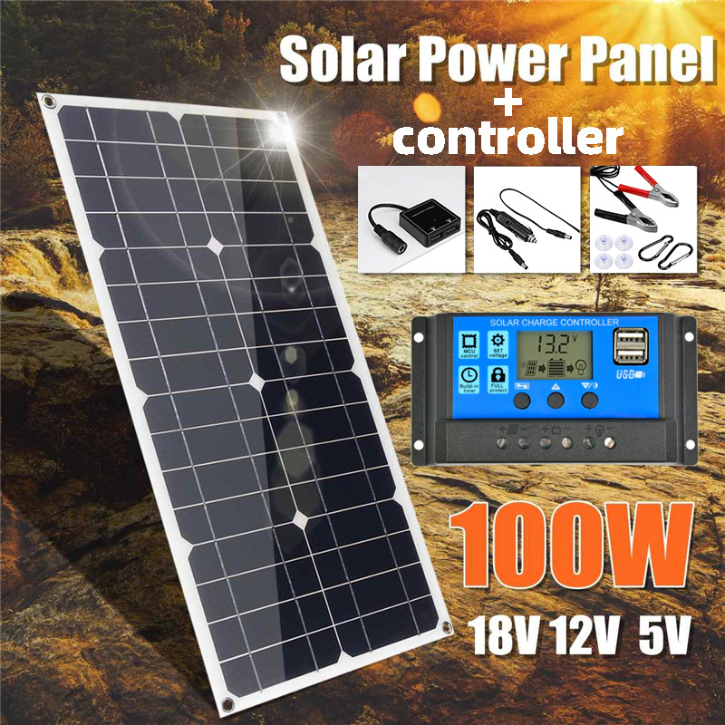 100W-18V-Solar-Panel-Kit-W-Solar-Controller-RV-Traveling-Photovoltaic-System-Solar-Power-Panel-Kit-1842713-1