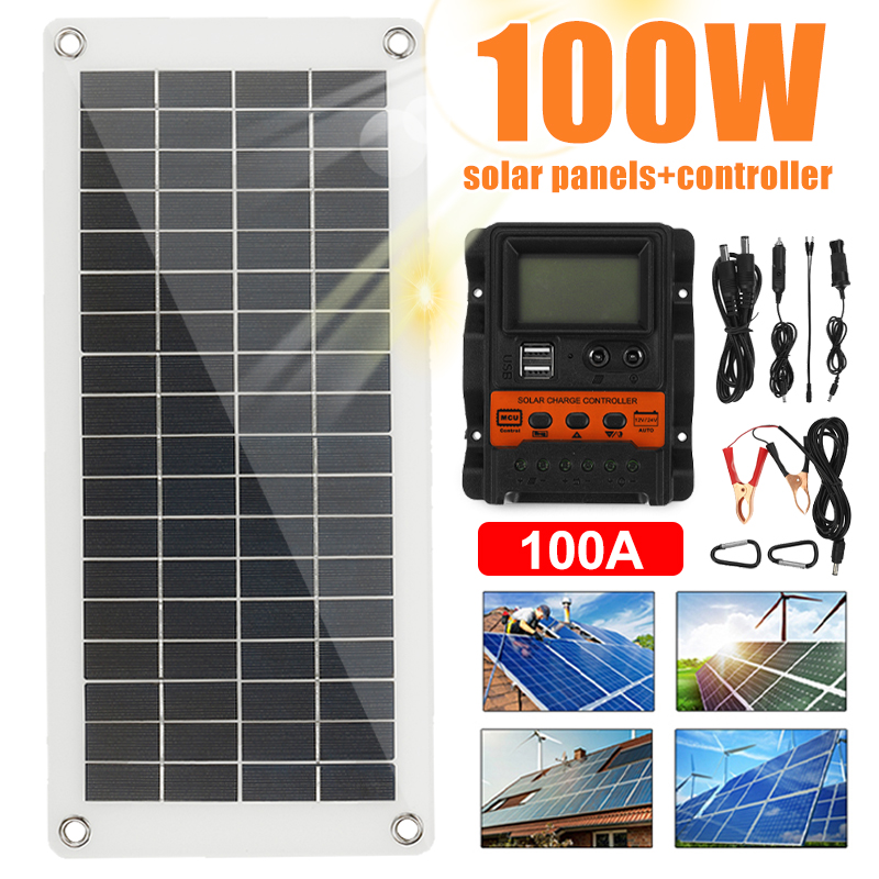 100W-Max-18V-Flexible-Solar-Panel-Controller-Kit-USB-Charging-Solar-Power-12V-Car-Battery-Charger-Ph-1891856-1