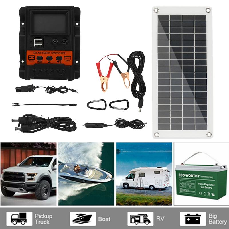 100W-Max-18V-Flexible-Solar-Panel-Controller-Kit-USB-Charging-Solar-Power-12V-Car-Battery-Charger-Ph-1891856-5
