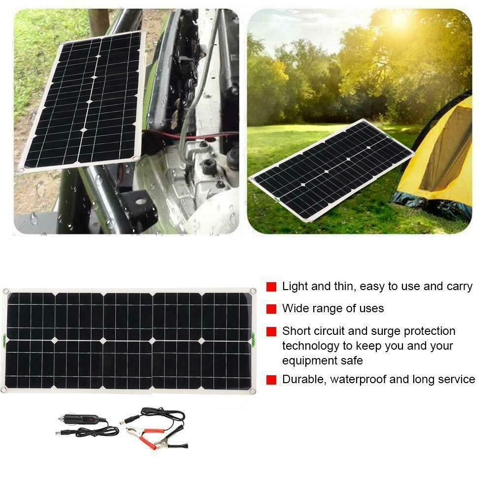 100W-Max-50W-Battery-Dual-USB-Charger-Solar-Panel-Controller-W-Clip-Kits-Motorhome-Boats-Car-1847884-2