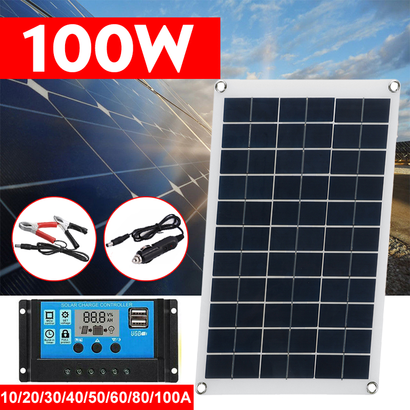 100W-Solar-Panel-Kit-12V-Battery-Charger-10-100A-LCD-Controller-For-Caravan-Van-Boat-1822095-2