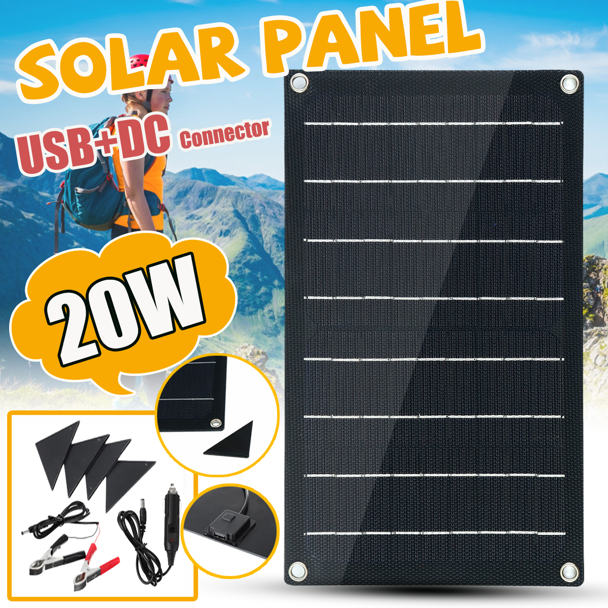 10W-Waterproof-Solar-Panel-Matte-Texture-Car-Emergency-Charger-WIth-4-Protective-Corners-USBDC-1614330-2
