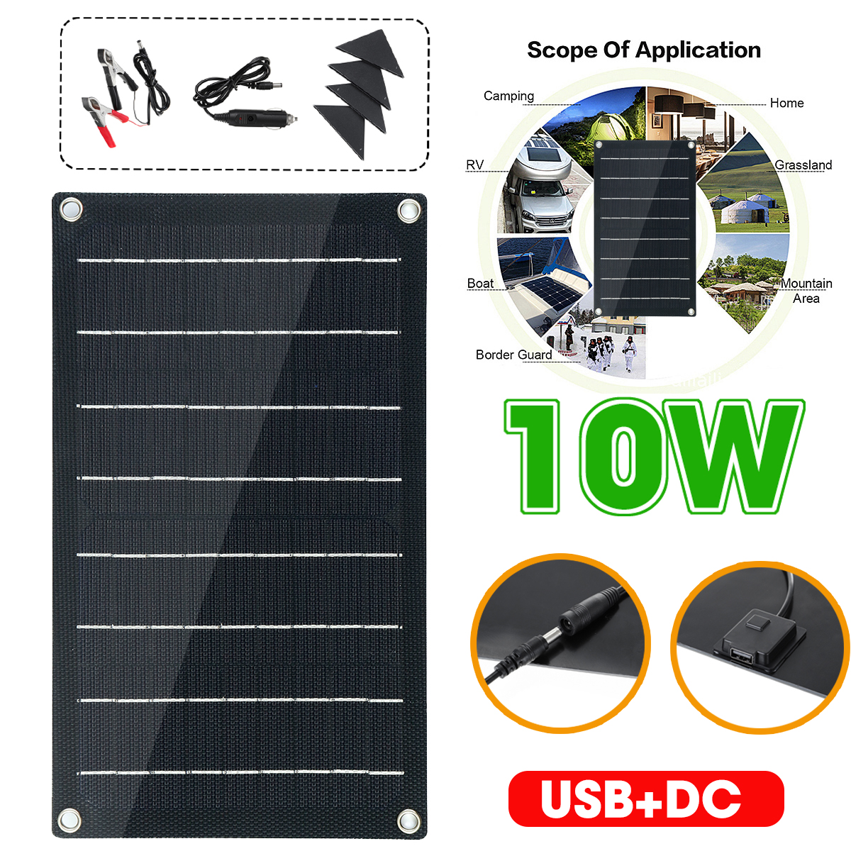 10W-Waterproof-Solar-Panel-Matte-Texture-Car-Emergency-Charger-WIth-4-Protective-Corners-USBDC-1614330-3