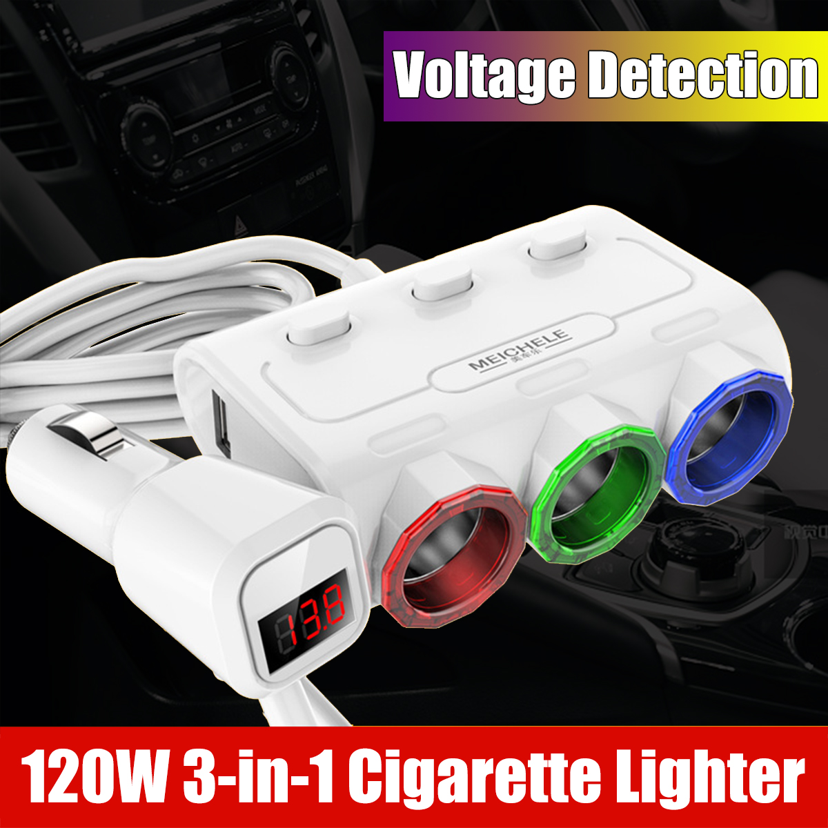 12-24V-3-In-1-Car-Lighter-Socket-2-Port-USB-Charger-Adapter-With-Switch-1545904-2