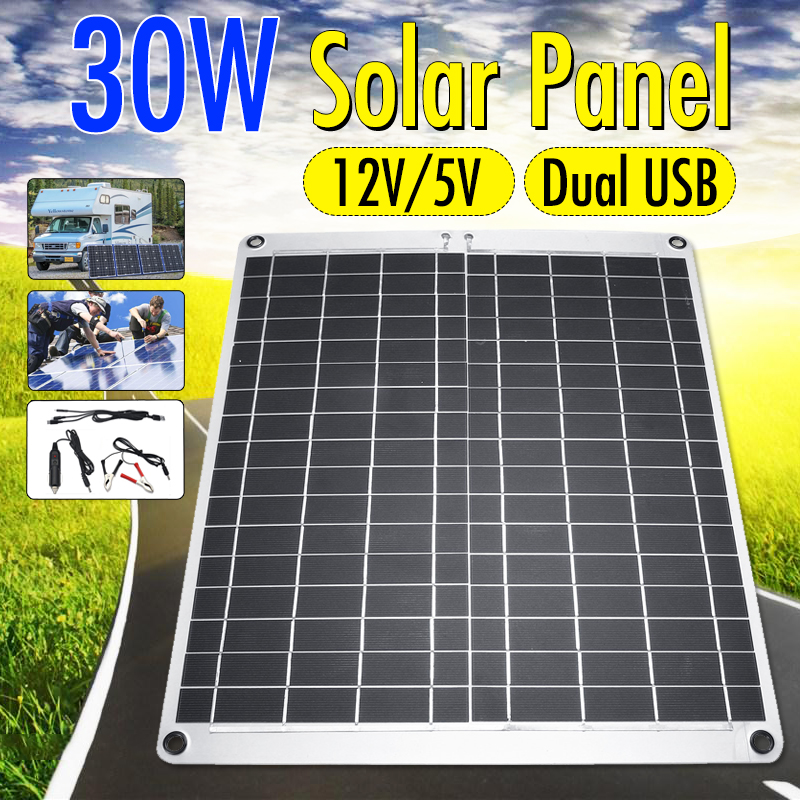 12V5V-20W-Monocrystalline-Silicon-Solar-Panel-With-Alligator-Clip-1438030-1