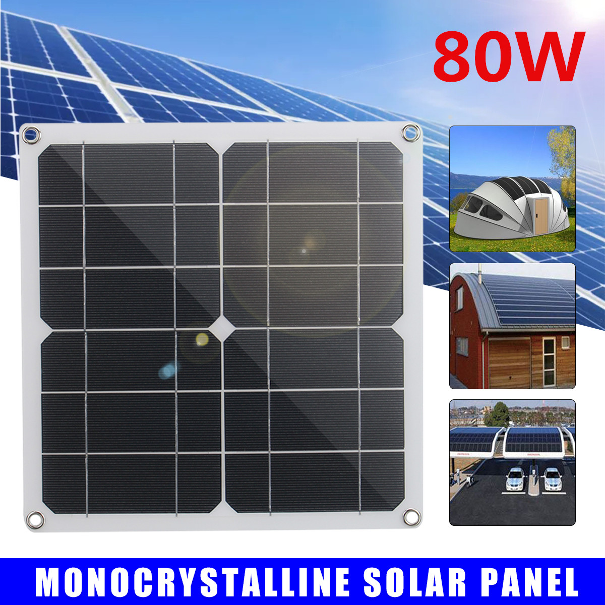 12W-Monocrystalline-Semi-flexible-Solar-Panel-80W-Peak-Single-USB-For-Camping-Boat-RV-Home-1868311-1