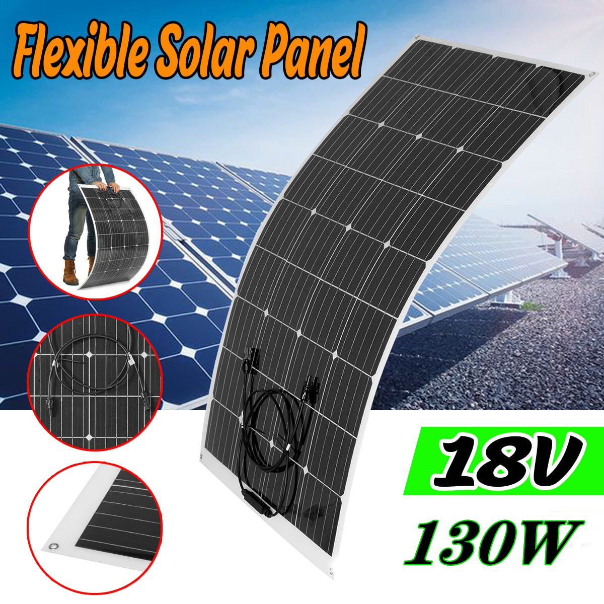 130W-18V-Flexible-Monocrystalline-Solar-Panel-Mono-Panel-Waterproof-Connector-Camping-112967025mm-1749725-1