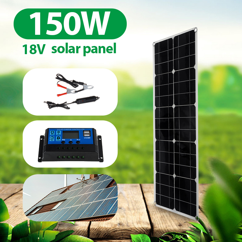 18V-Flexible-Solar-Panel-150W-5V-Dual-USB-Power-Bank-Solar-Panel-Kit-Complete-with-Controller-for-Ou-1757603-1