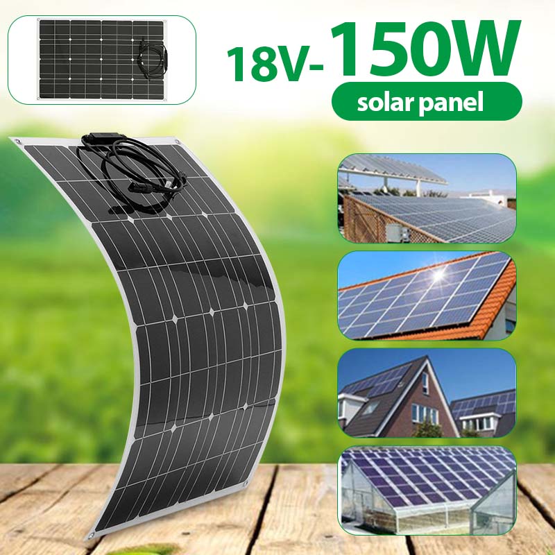 18V-Flexible-Solar-Panel-150W-5V-Dual-USB-Power-Bank-Solar-Panel-Kit-Complete-with-Controller-for-Ou-1757603-2