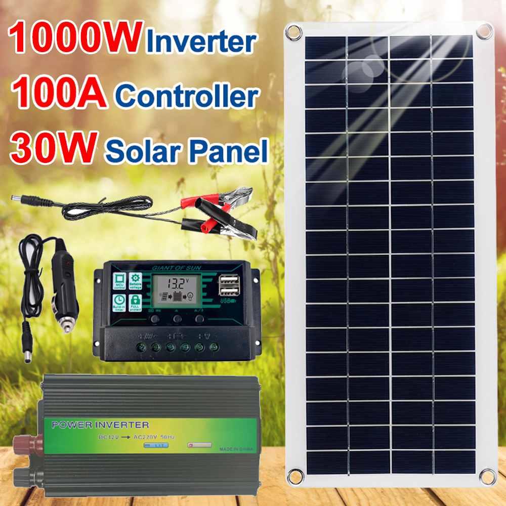 220V-Solar-Power-System-30W-Solar-Panel-1000W-Inverter-100A-Controller-Kit-Solar-Panel-Battery-Charg-1781245-2