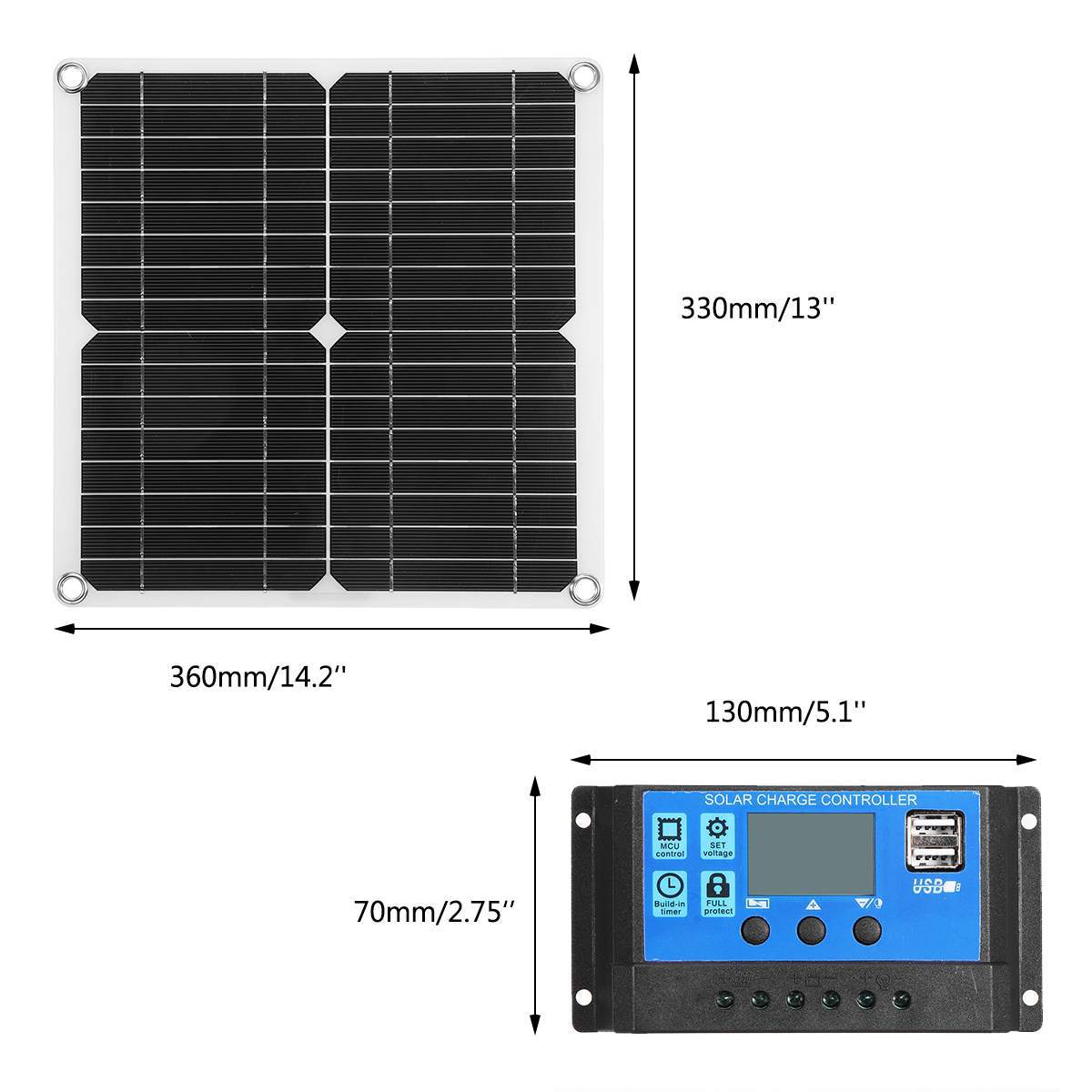 300W-18V-Solar-Panel-Kit-2-in-1-RV-Photovoltaic-System-2Pcs-Solar-Power-Panel-1842706-4