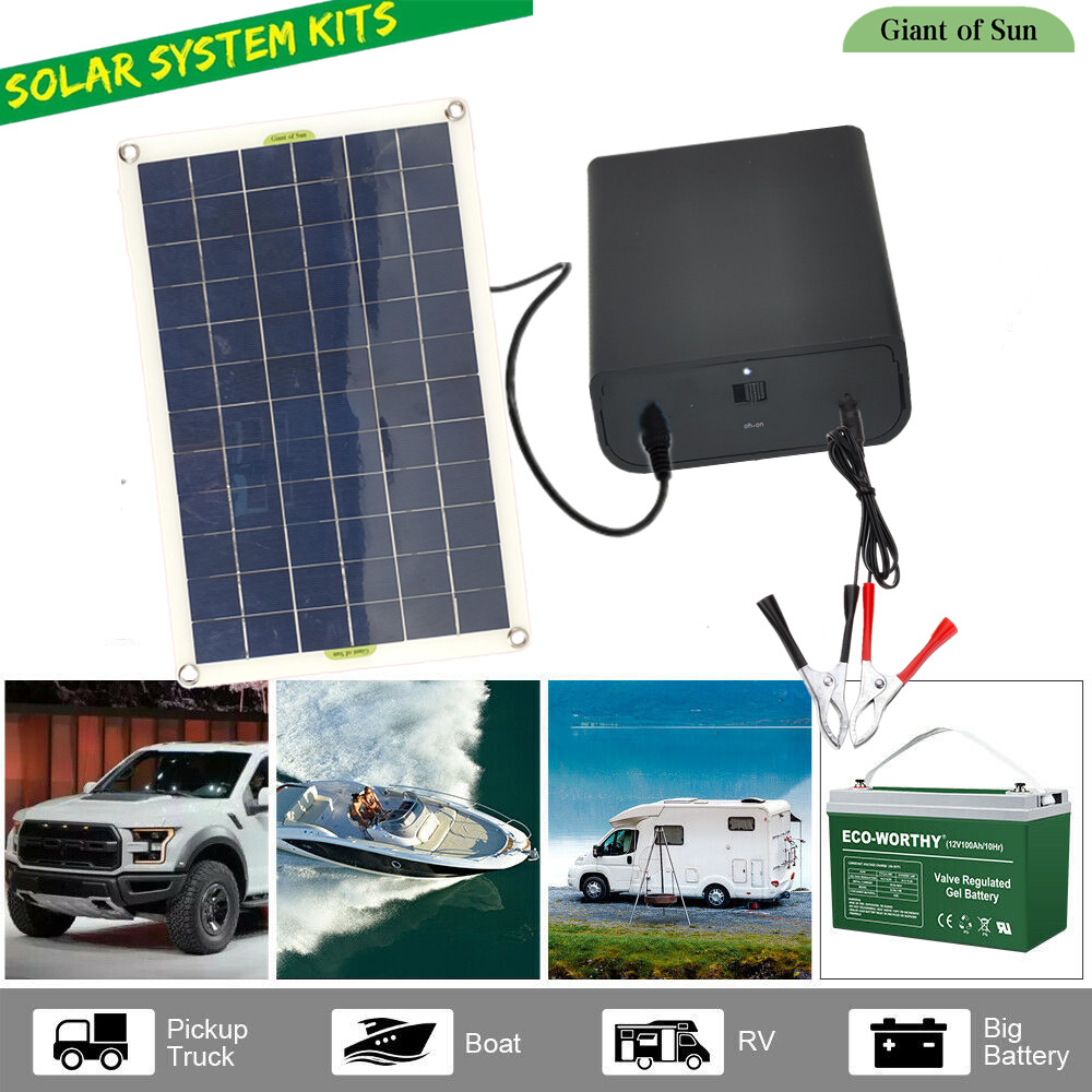 30W-12V-PET-Flexible-Solar-Power-Station-12V-18V-Car-RV-Boat-Battery-Charger-Solar-Panel-Kit-Complet-1830360-1