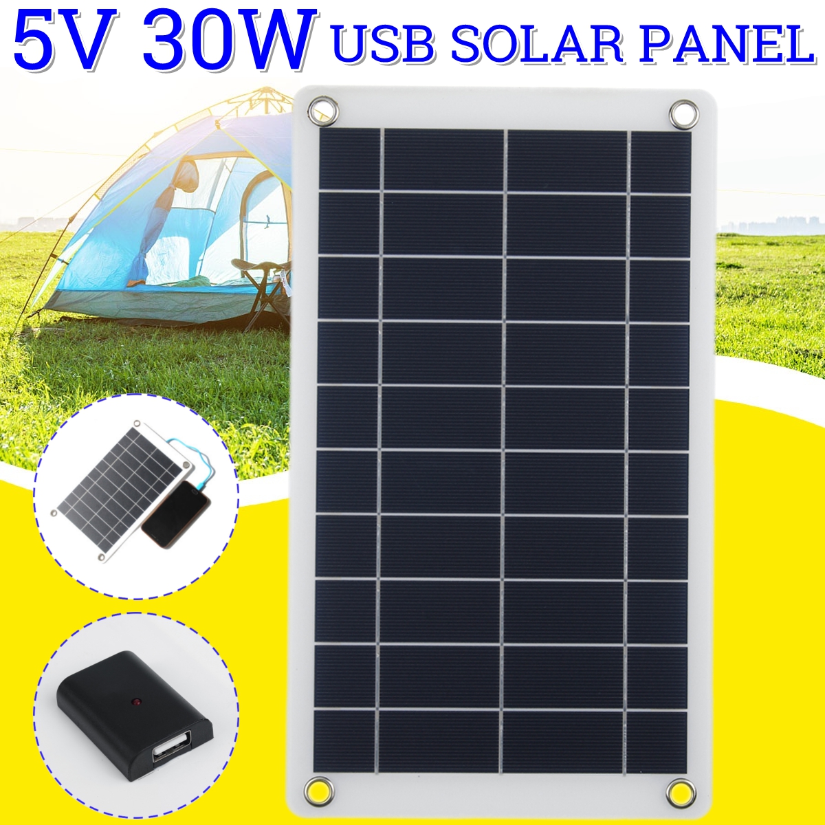 30W-5V-USB-Solar-Panel-Monocrystalline-Silicon-For-Outdoor-Cycling-Climbing-1778305-2