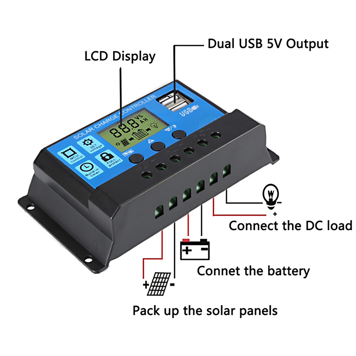 40W-12V-Solar-Panel-Kit-60A100A-Battery-Charger-Controller-Camping-RV-Caravan-Boat-1918504-5