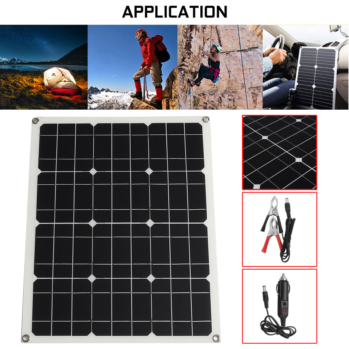 40W-Solar-Panel-Controller-Car-Charger-MC4-Output-Battery-Clip-Solar-Power-Panel-1456784-3