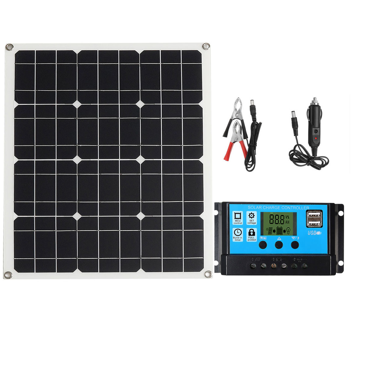 40W-Solar-Panel-Controller-Car-Charger-MC4-Output-Battery-Clip-Solar-Power-Panel-1456784-6