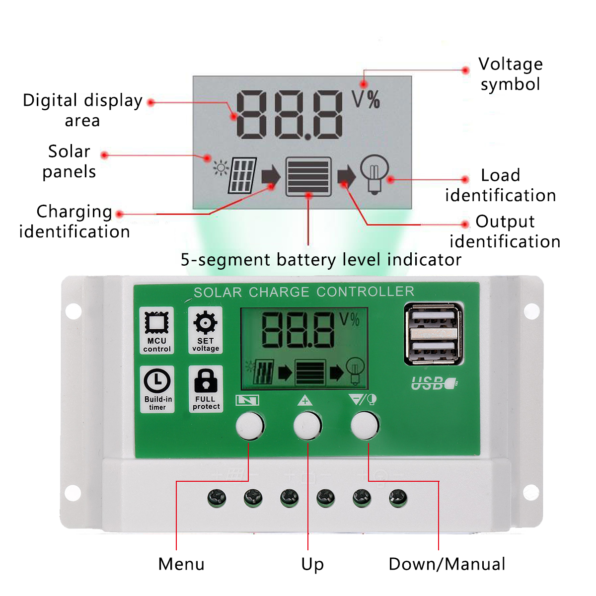 40W-Solar-Panel-Dual-USB-30A-Controller-Solar-Cell-for-Yacht-RV-Battery-Charger-1830193-7