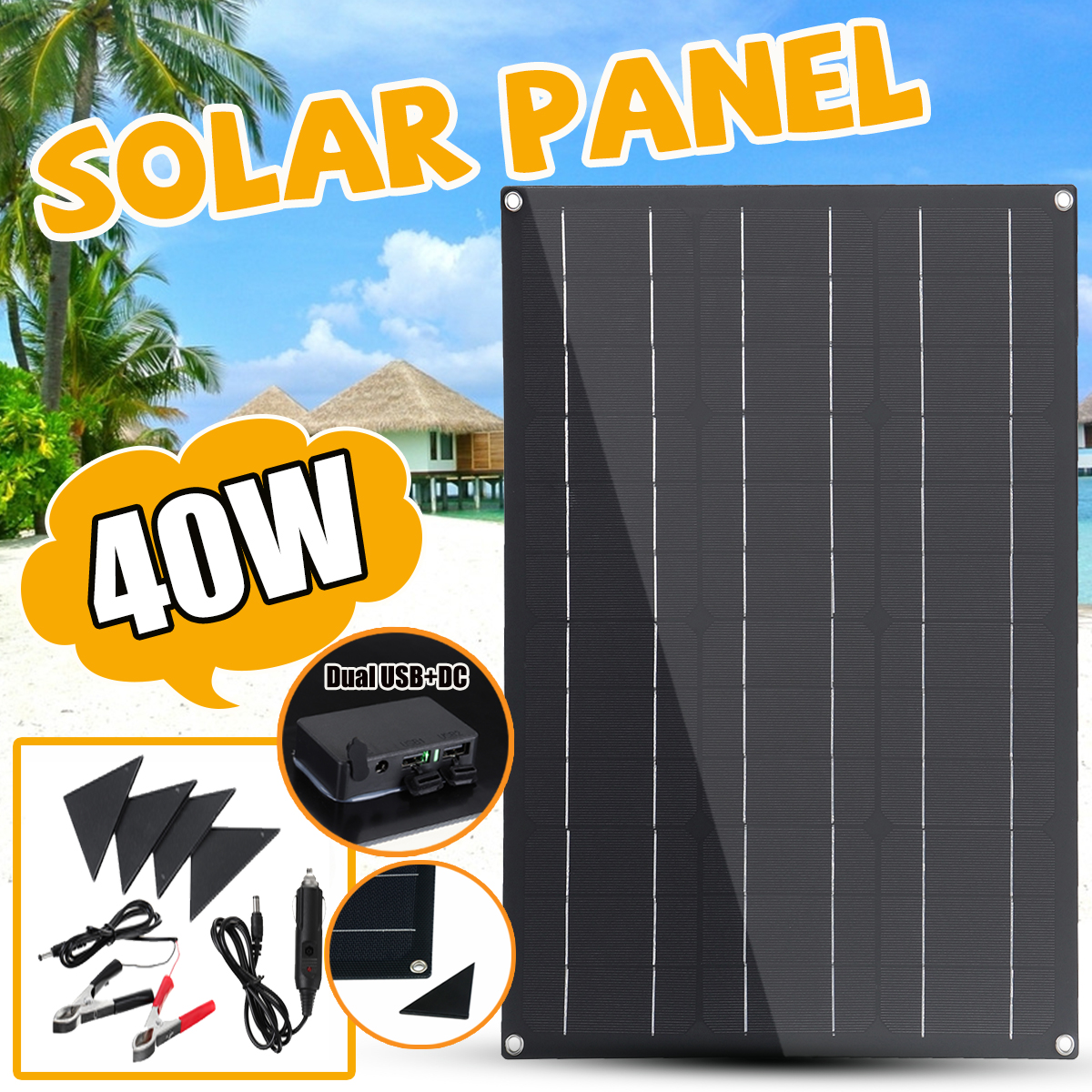 40W-Solar-Panel-Matte-Texture-Car-Emergency-Charger-WIth-4-Protective-Corners-Dual-USBDC-1614333-1