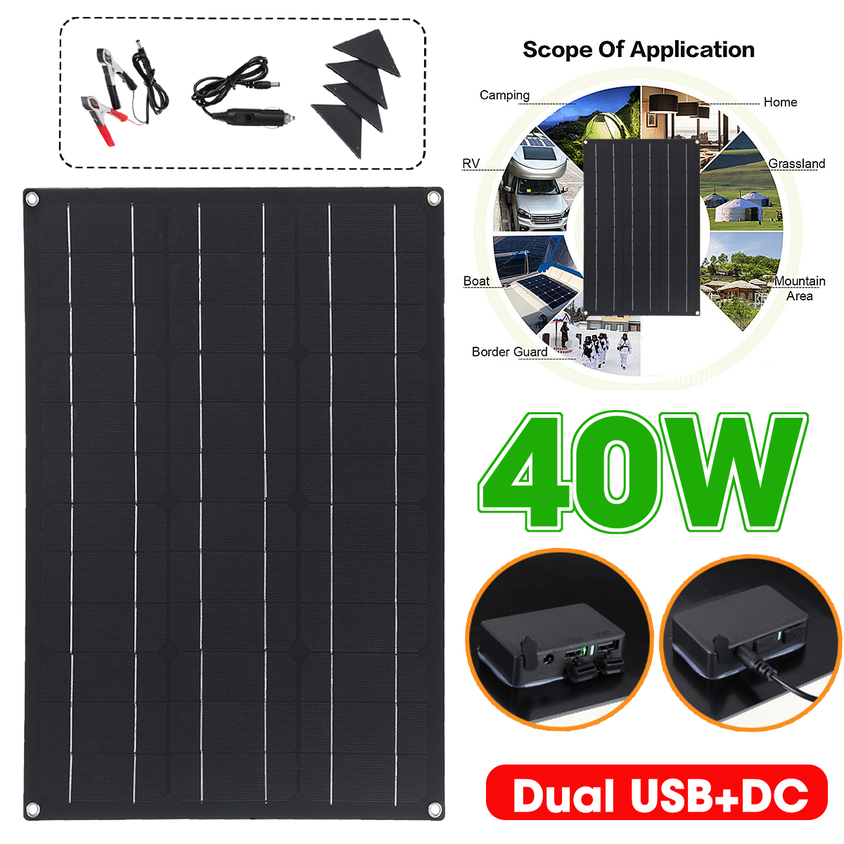 40W-Solar-Panel-Matte-Texture-Car-Emergency-Charger-WIth-4-Protective-Corners-Dual-USBDC-1614333-2