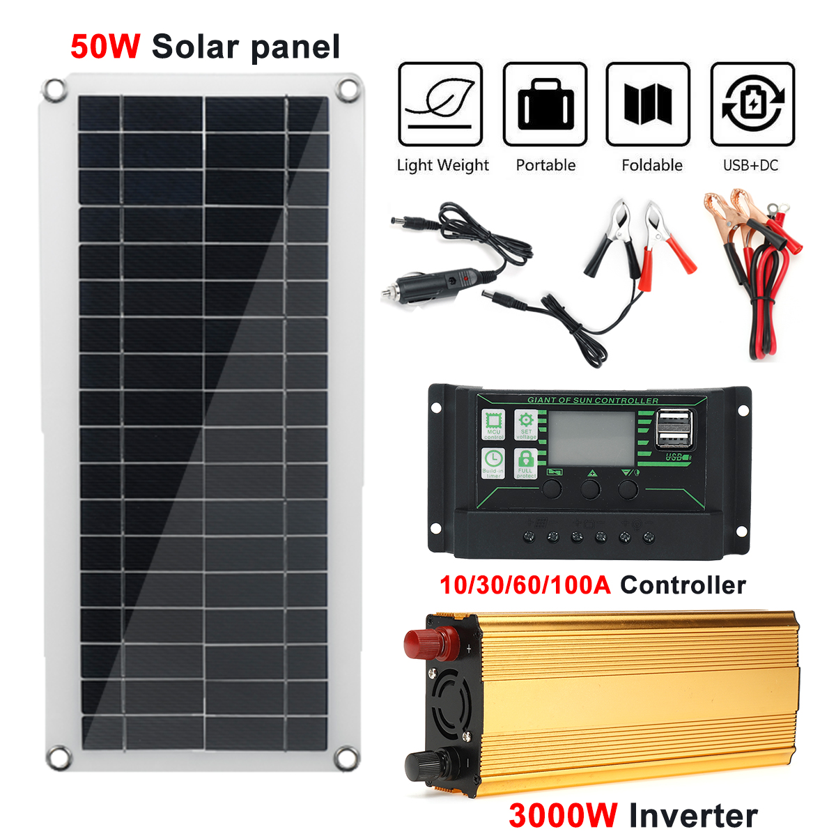 4In1-Waterproof-Solar-Panel-Solar-Power-Kit-W-2000W-Power-Inverter-30W-Solar-Panel-With-Soar-Charge--1840085-5