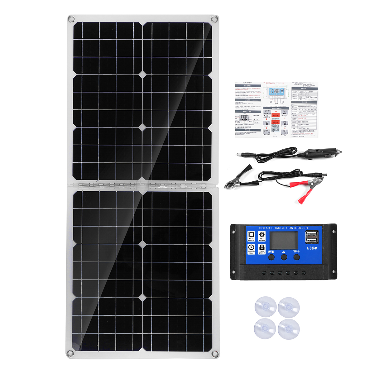 50W-Foldable-Solar-Panel-Solar-100A-Controller-for-Car-Van-Boat-Caravan-Camper-Trickle-Battery-Charg-1925209-10