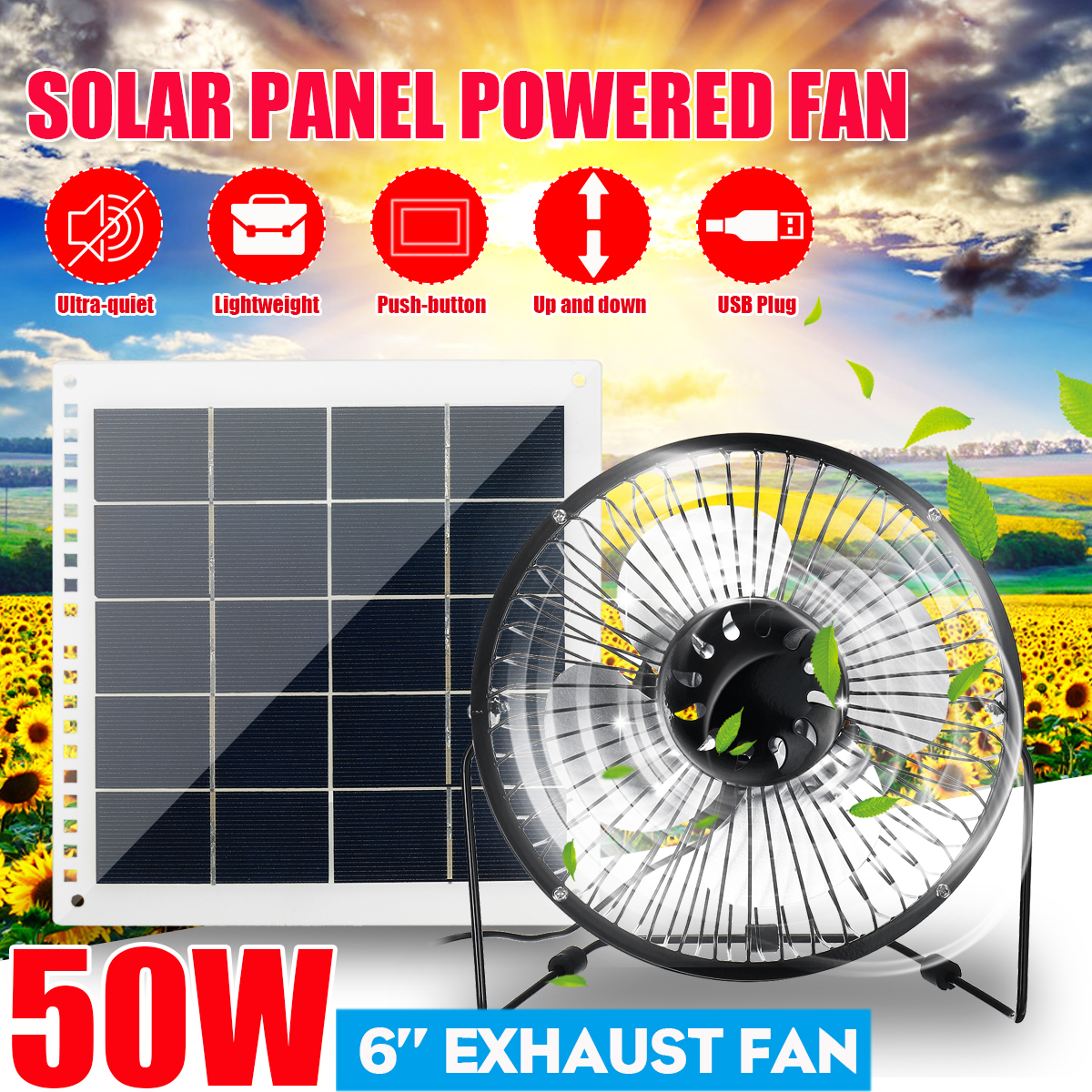 50W-Max-Polysilicon-Solar-Panel-Fan-6-Inch-Solar-Powered-Fan-USB-Port-DC-Solar-Power-Panel-1884142-2