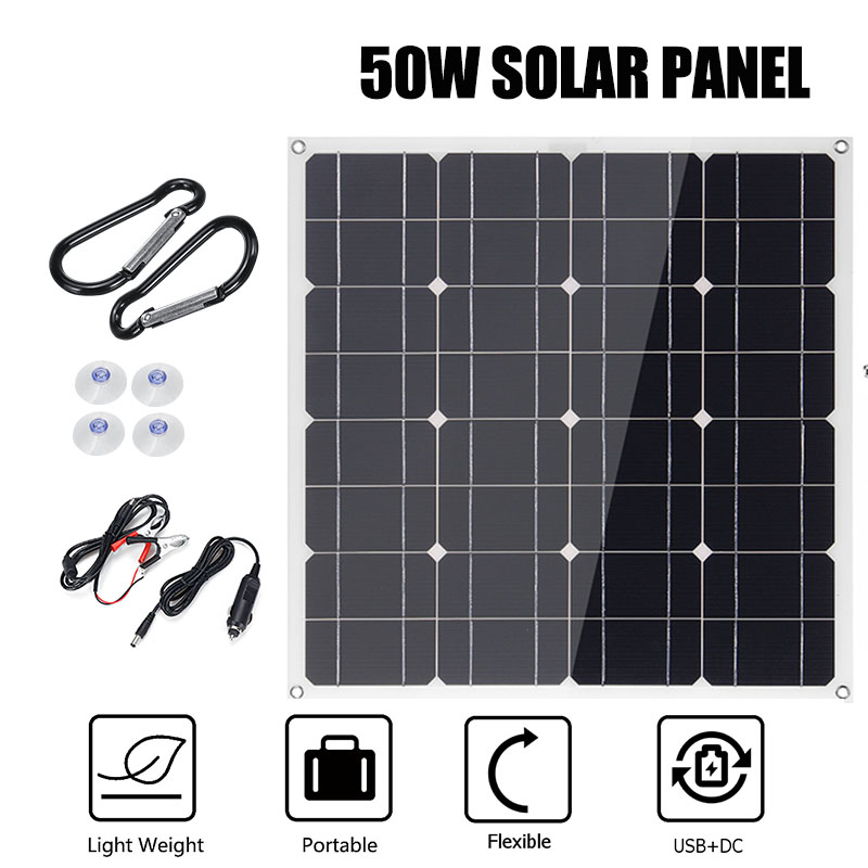 50W-USB-DC-Monocrystalline-Solar-Panel-Flexible-Power-Bank-Outdoor-Camping-Hiking-Battery-Charger-1626534-5