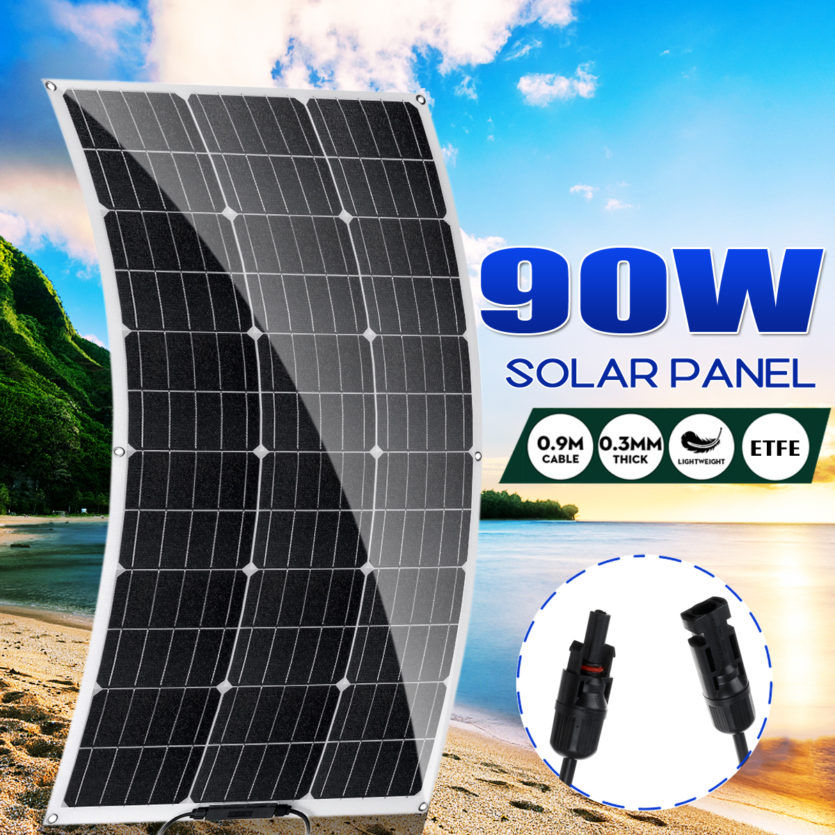 90W-18V-ETFE-Universal-Solar-Panel-Battery-Charger-Power-Charge-Kit-For-RV-Car-Boat-Camping-1721129-1