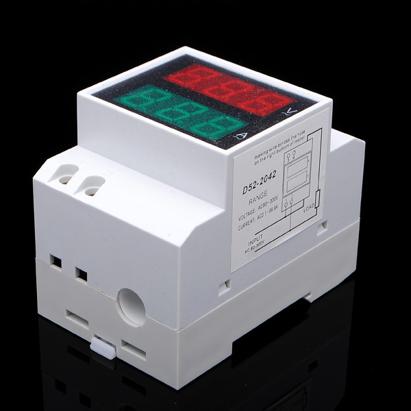 AC-80-300V-Din-Rail-AC-LED-Dual-Display-Volt-Meter-Ammeter-Voltage-Ampere-Gauge-951693-1