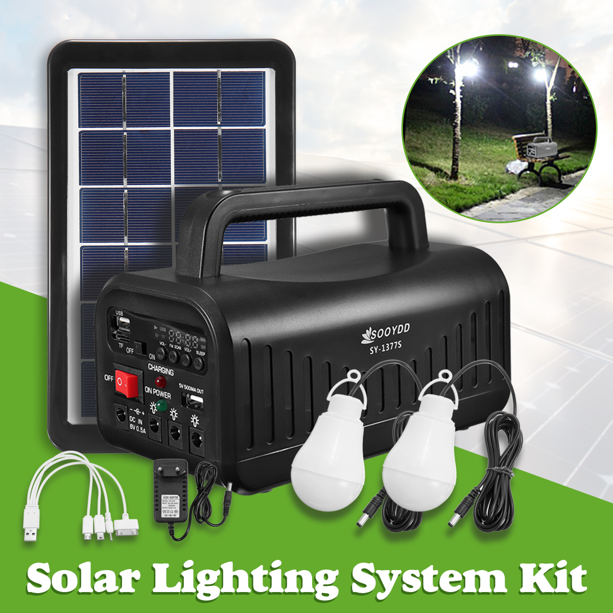 DC-6V-3W-Solar-Powered-System-Solar-Panel-Rechargeable-Battery-LED-Flashlight-Camping-Tent-Light-1336045-2