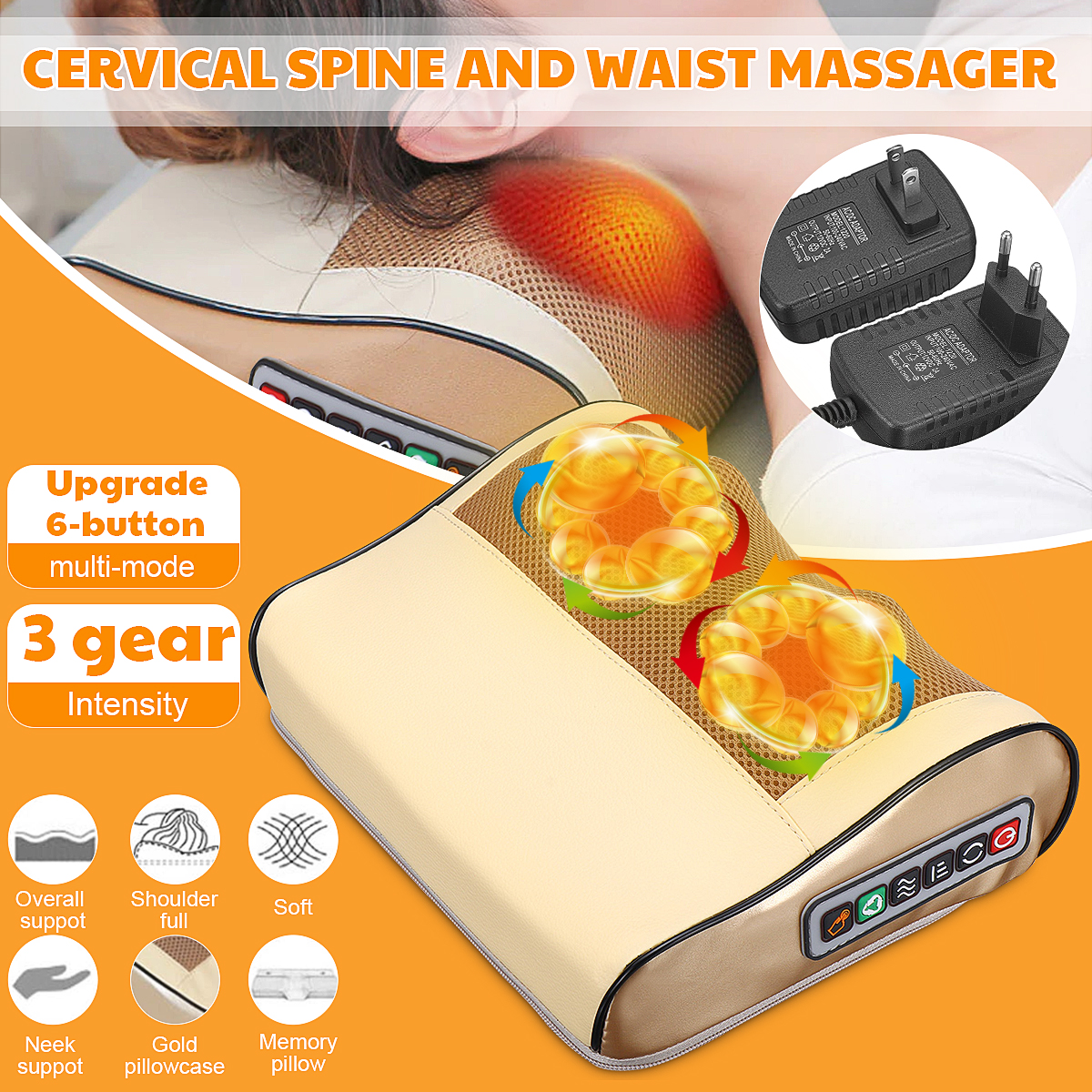 Electric-Lumbar-Neck-Back-Massage-Pillow-Cushion-Infrared-Heating-Kneading-Body-Massager-1638387-2