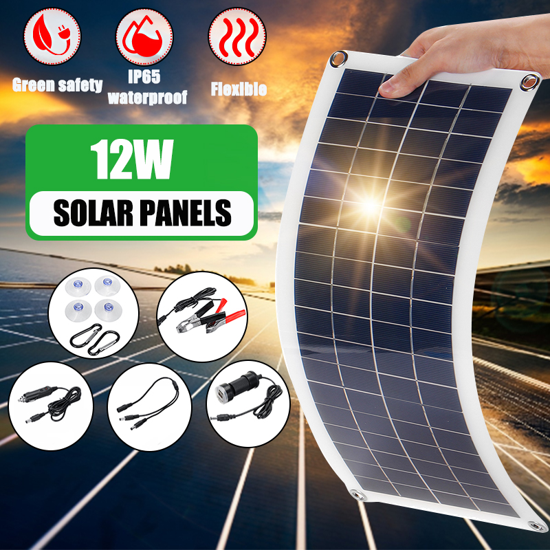 Mono-Solar-Panel-Waterproof-DC-USB-Monocrystaline-Flexible-Solar-Charger-Power-Bank-Outdoor-Camping--1626535-1