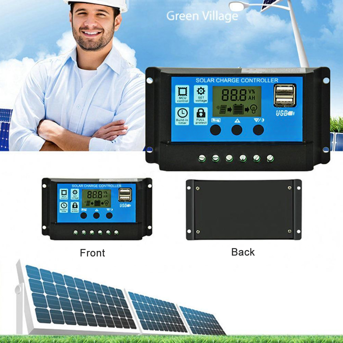 Solar-Power-Generation-System-18W-Solar-Panel--4000W-Dual-USB-LCD-Power-Inverter-12V-to-220V110V-30A-1868743-6