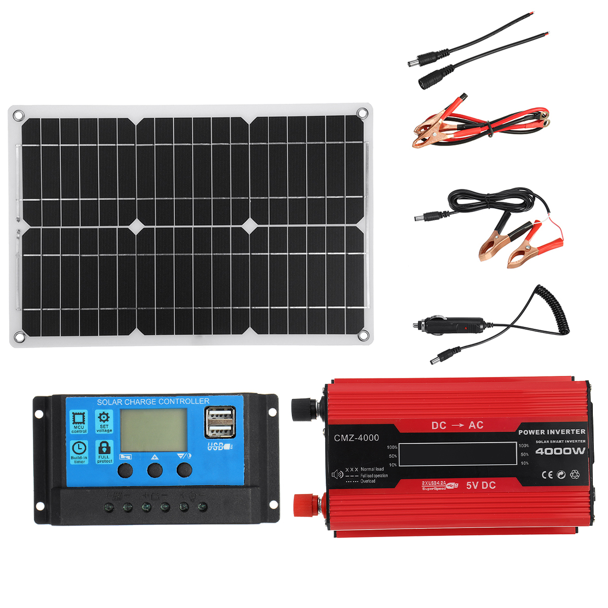 Solar-Power-System-Kit-18V-Solar-Panel-4000W-12V-to-110V220V-Inverter-30A-1224V-Charge-Controller-US-1876316-6