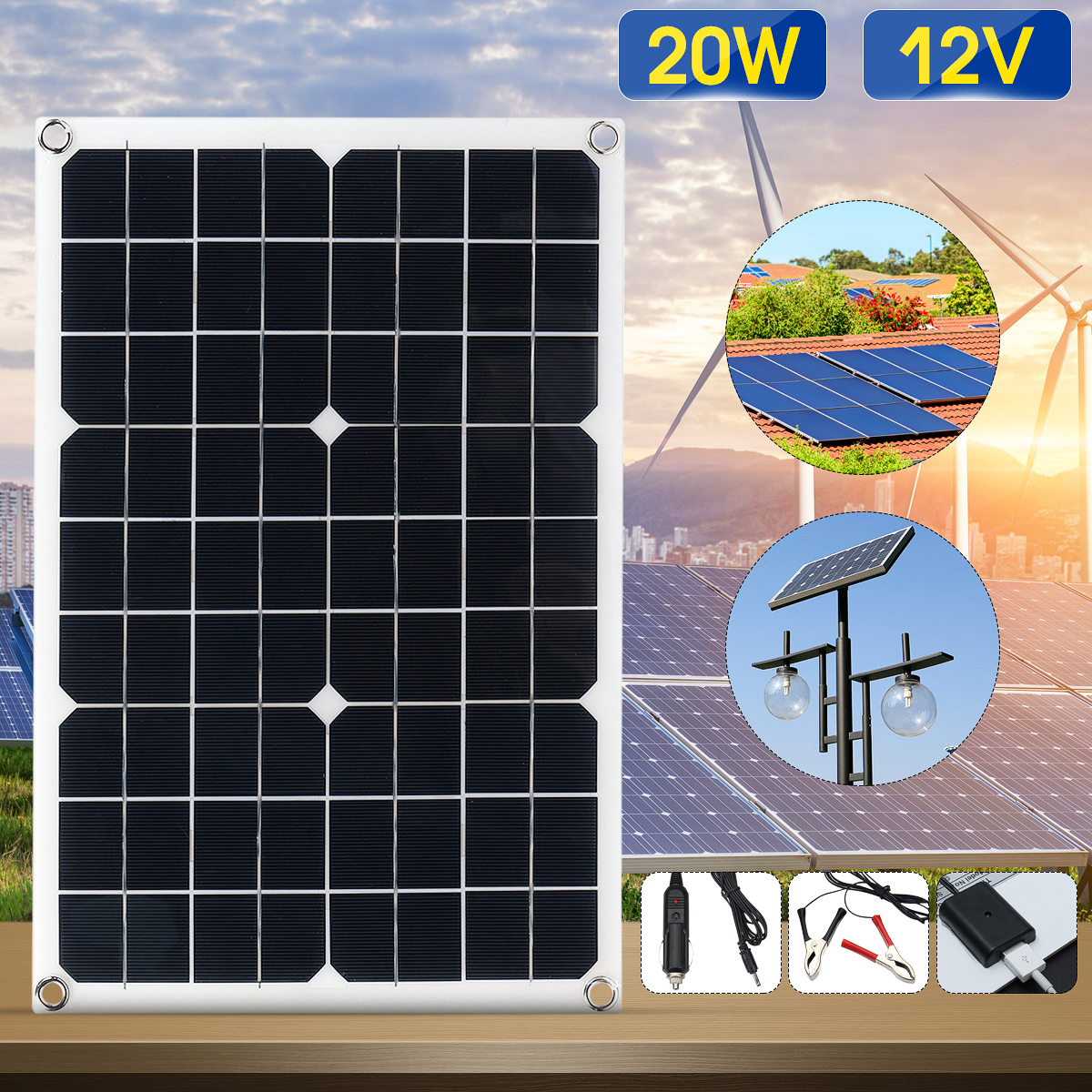 True-20W-Solar-Panel-12V5V-DC-USB-Solar-Power-Panel-4-Heads-Monocrystalline-1633178-1
