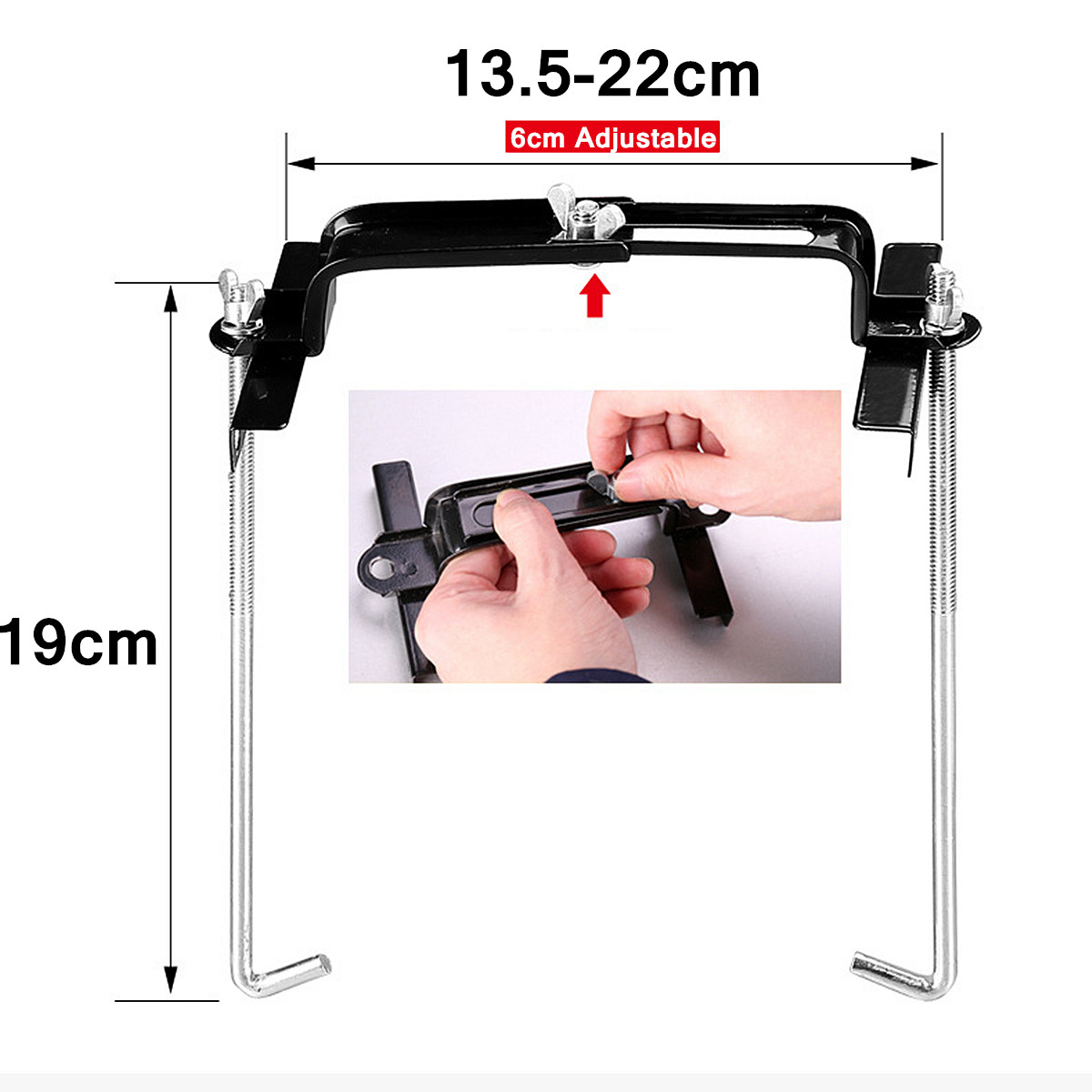 Universal-Battery-Tray-Adjustable-Hold-Down-Battery-Clamp-Bracket-Cycle-19x28cm-1311899-4