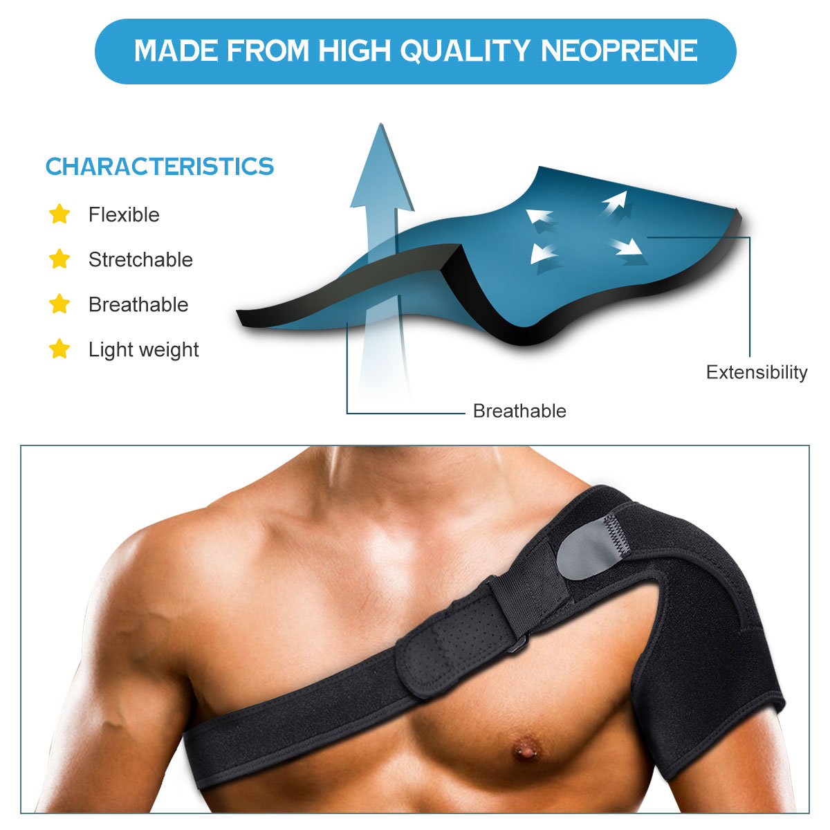 CHARMINER-Shoulder-Protector-Adjustable-Sports-Single-Shoulder-Support-Belt-Elasticity-for-Pain-Reli-1891324-4