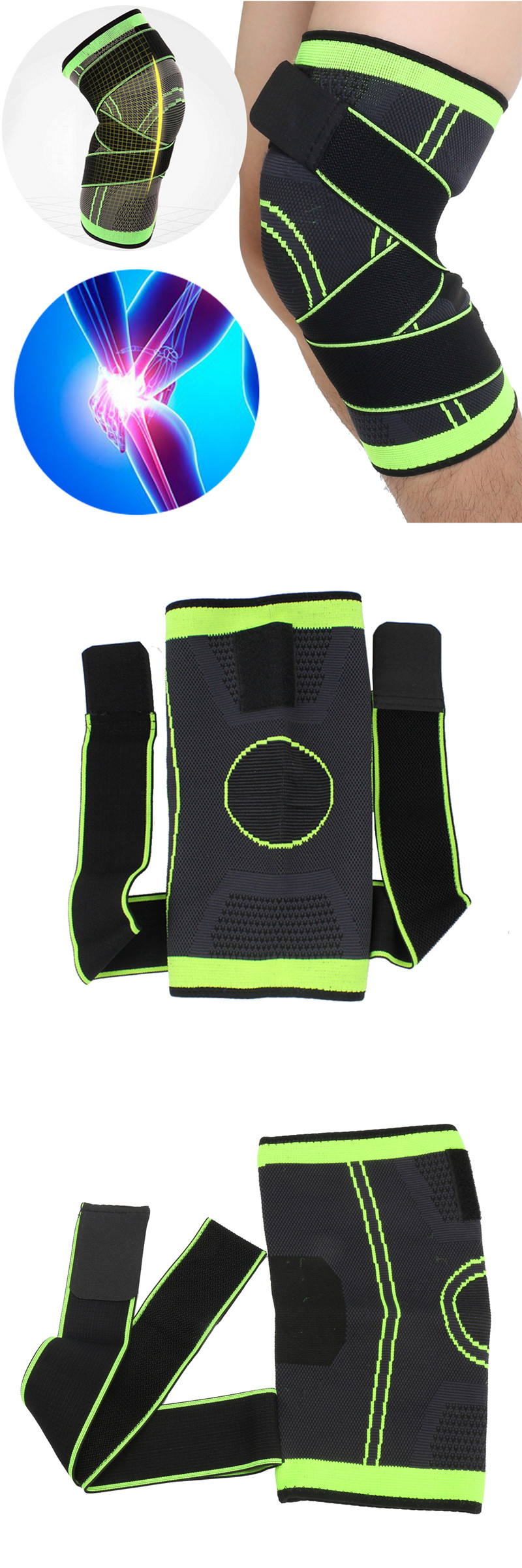 KALOAD-1Pcs-3D-Weaving-Knee-Brace-Breathable-Sleeve-Support-for-Running-Jogging-Sports-1197639-1