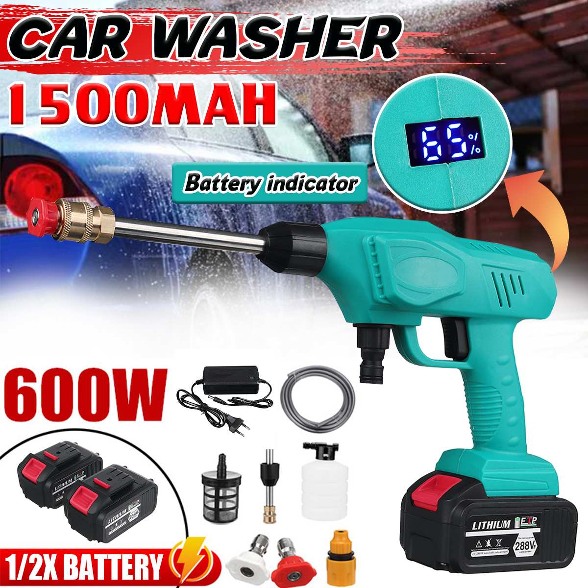 0-15000mAh-Wireless-Electric-High-Pressure-Washer-Car-Washing-Water-Guns-W-12-Battery-For-Dayi-1857517-1