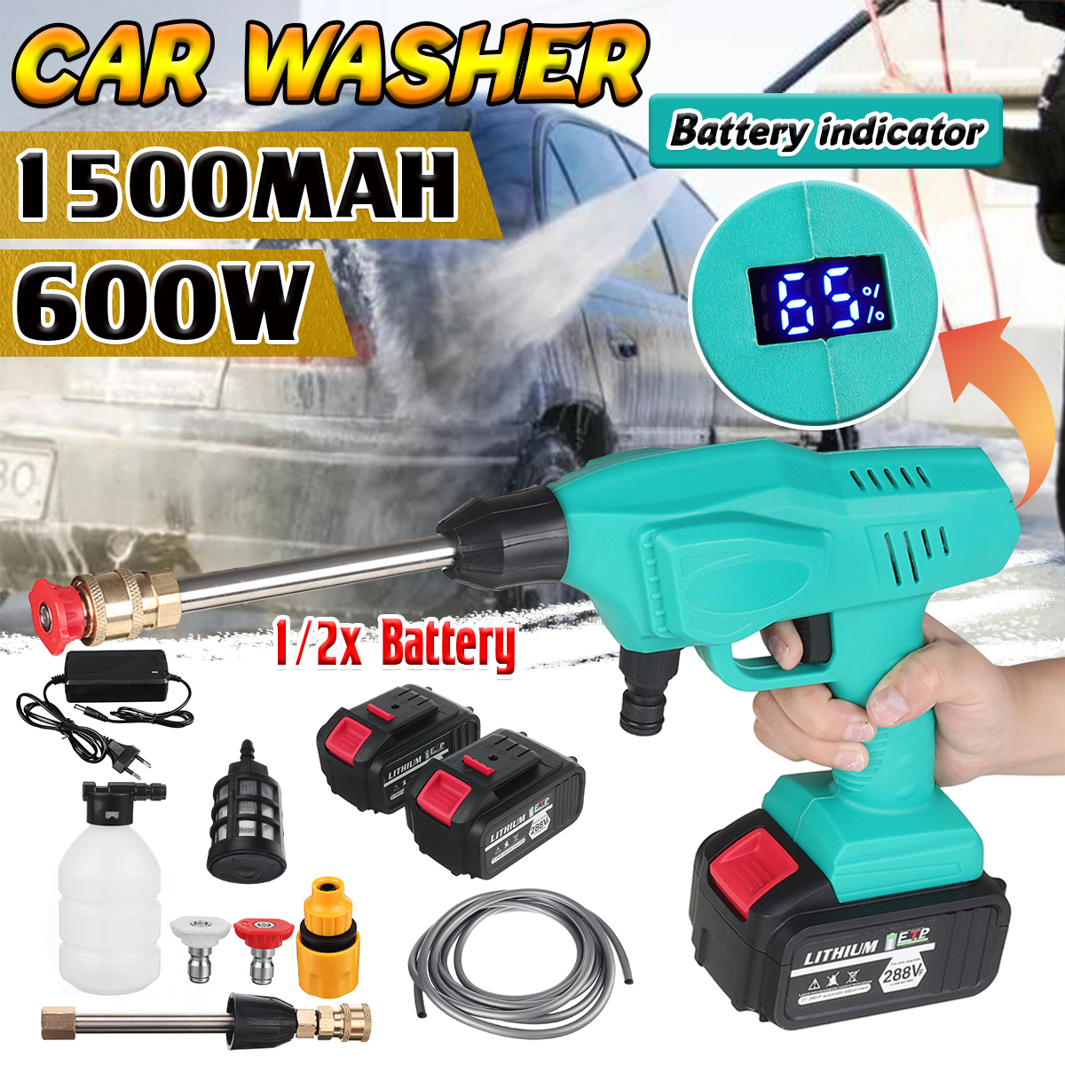 0-15000mAh-Wireless-Electric-High-Pressure-Washer-Car-Washing-Water-Guns-W-12-Battery-For-Dayi-1857517-2