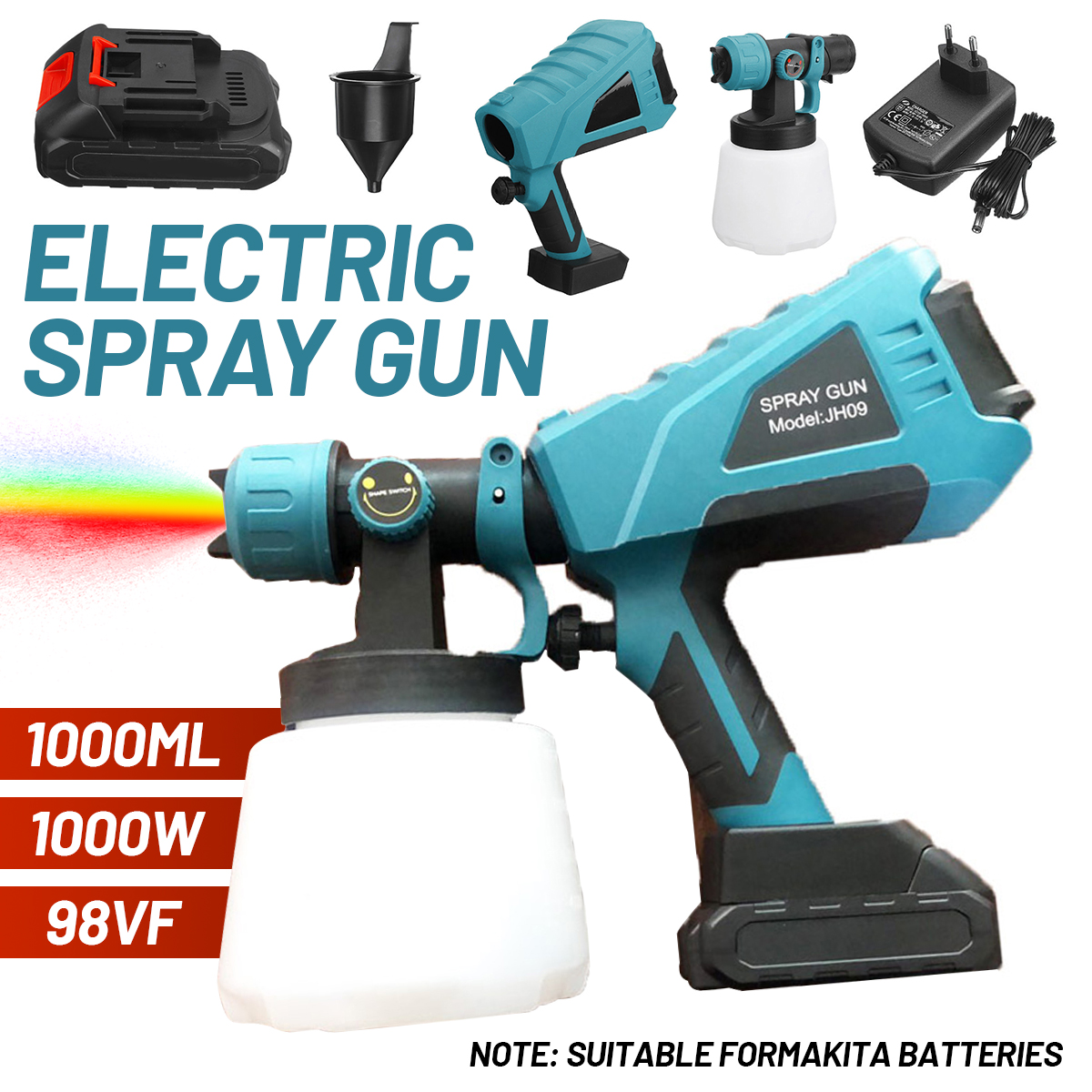 1000W-Paint-Tool-Paint-Sprayer-Guns-with-1000ml-Container-Spraying-Cleaning-Tool-Fit-Makita-1881632-2