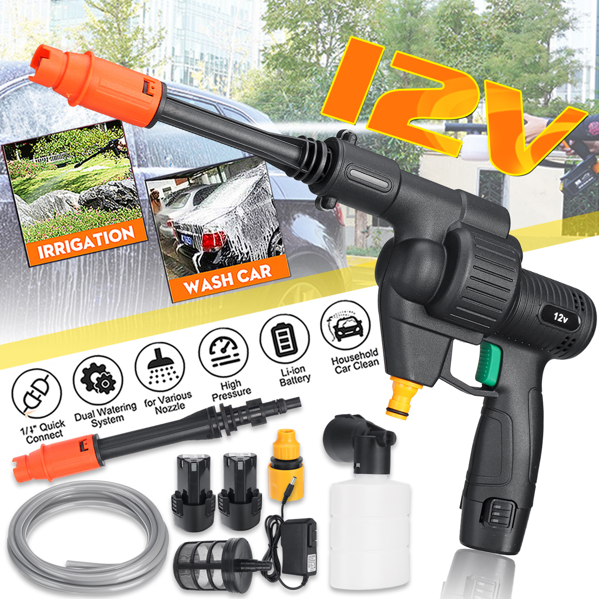 12V-200W-20Bar-Cordless-High-Pressure-Washer-Water-Spray-Guns-Car-Washing-Machine-Cleaner-W-12pcs-Ba-1878845-2