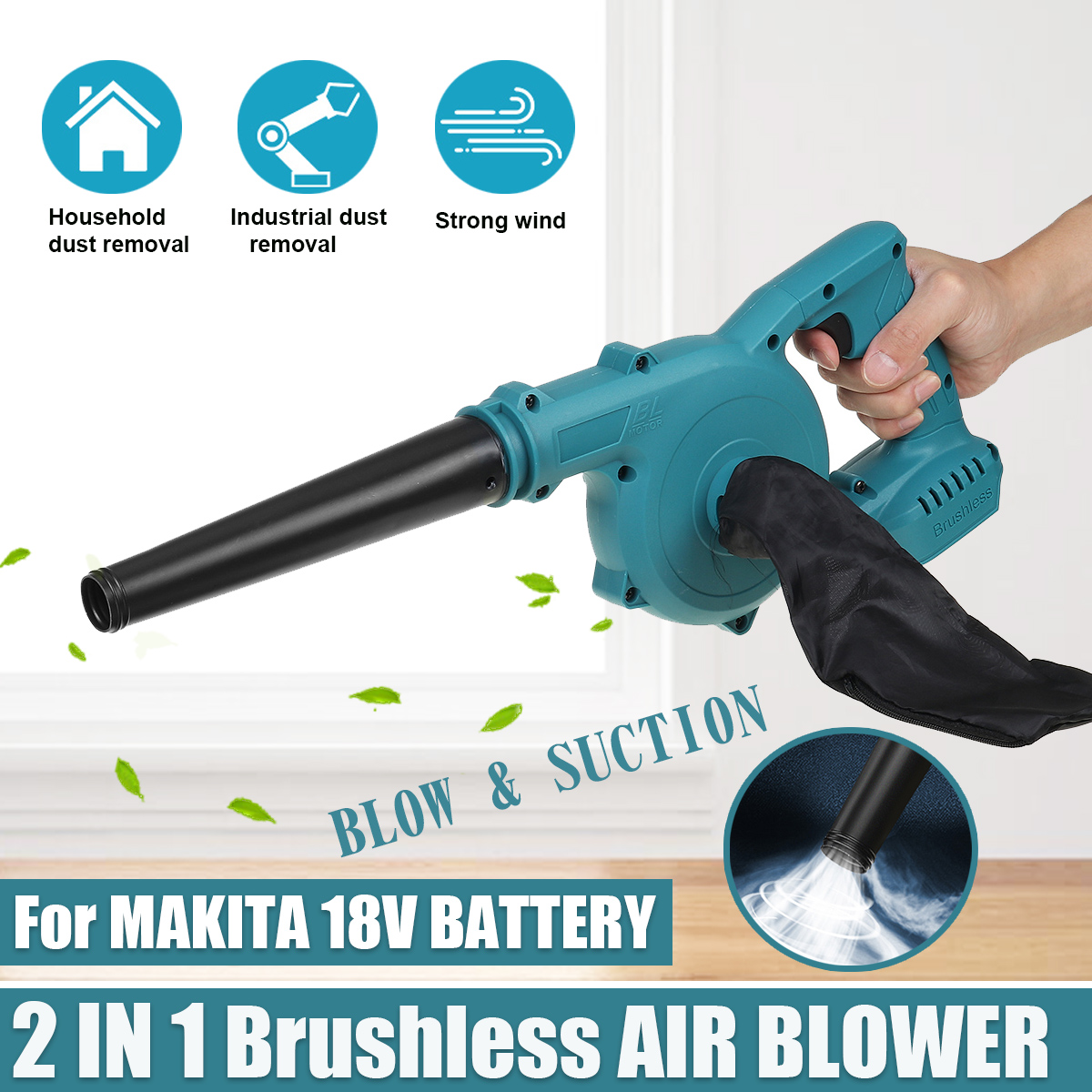 2-In-1-Brushless-Electric-Air-Blower--Vacuum-Suction-Dust-Cleaner-Leaf-Blower-For-Makita-18V-Battery-1860997-3